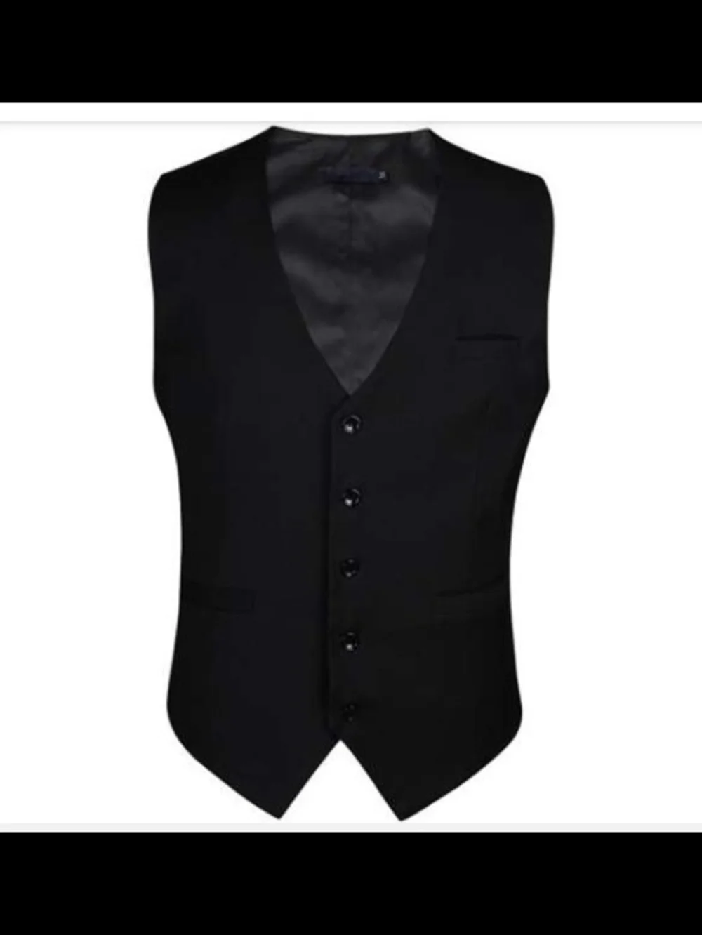 #.   HISDERN Men's Suit Vest Black Business Formal Dress Waistcoat Vest. Size:XL